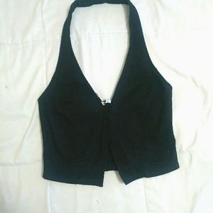 One size black pin striped vest